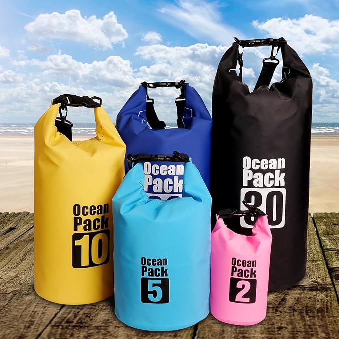 Dry Sack/Floating Waterproof Bag 2L/5L/10L/20L/30L for Boating, Kayaking, Hiking, Snowboarding, Camping, Rafting, Fishing and Backpacking