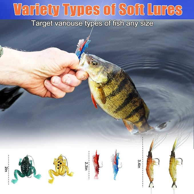 Gifts for Teen Boys, Teenage Boy Graduation Gifts for 10 11 12 13 14 15 16 17 18 Years Old, Tween Boys Toy Gift Ideas, Son Brother Boyfriend Birthday Gifts, 24 PC Fishing Lure Accessories