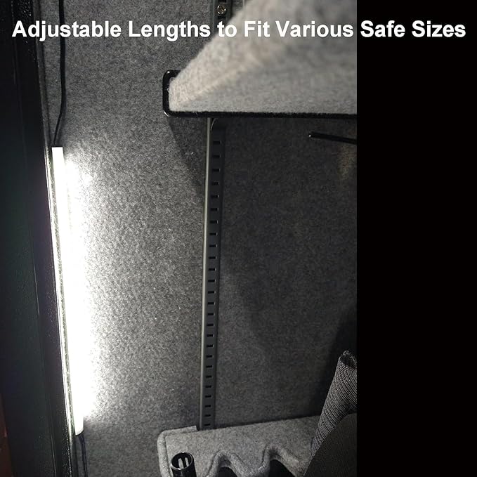 Door Activated Safe Light Kit, Multiple Packs 12 Inch 5000K Black Led Safe Lighting Kit with Power Adapter, Self-Adhesive - Ideal for Safes, Closets, and Pantries