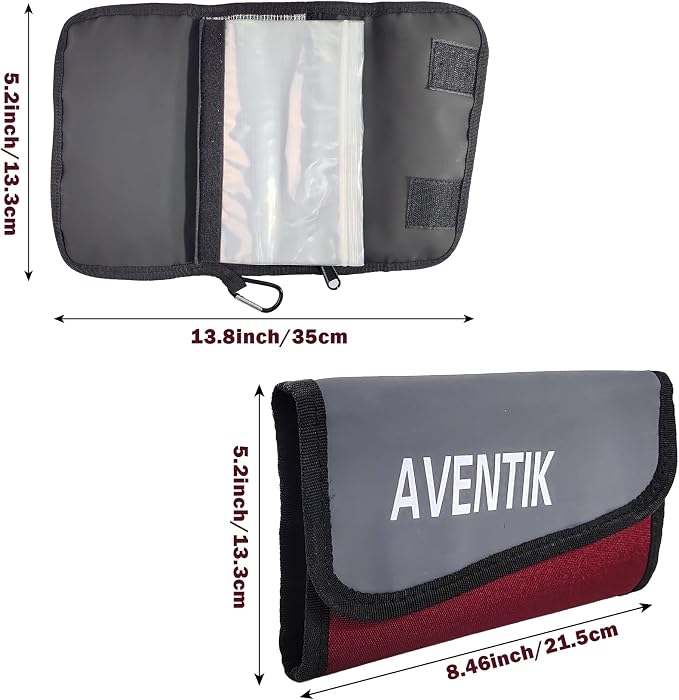 Aventik Fishing Tackle Organizer Case Soft Bait Binder Plastic Baits Spinner Bait Tackle Organized Removable Storage Pockets (Dark Red)