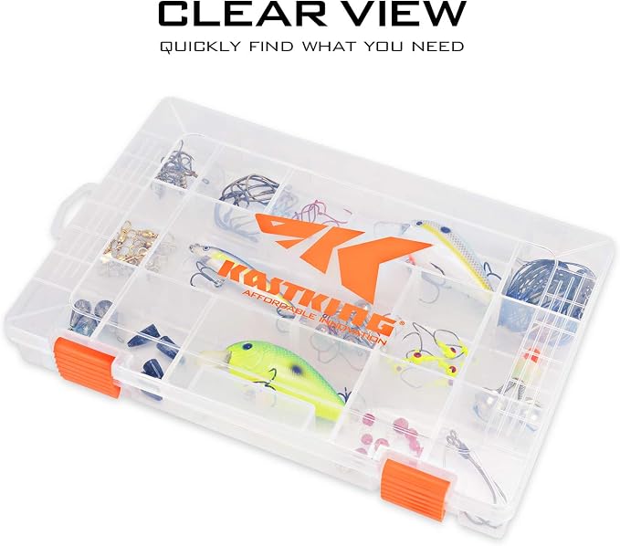 KastKing Tackle Boxes, Plastic Box, Plastic Storage Organizer Box with Removable Dividers - Fishing Tackle Storage - Box Organizer - 2 Packs /4 Packs Tackle Trays - Parts Box