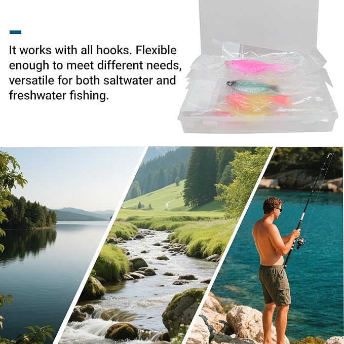 Soft Fishing Lures Set - 20pcs/50pcs/60pcs Floating Worm Baits for Freshwater & Saltwater, Lifelike Slow-Sinking Design, Ideal for Bass Fishing