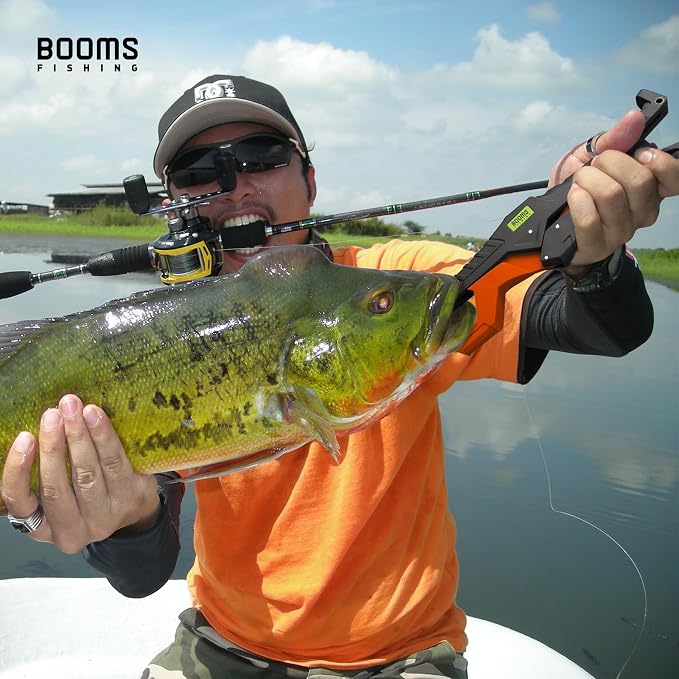 Booms Fishing G05 Lip Gripper Saltwater, 9.4" Plastic Catfish Grippers Pliers, Grabber Tool With Lanyard, Grips for Kayak Fishing Accessories, Great Holder for Caught Fish