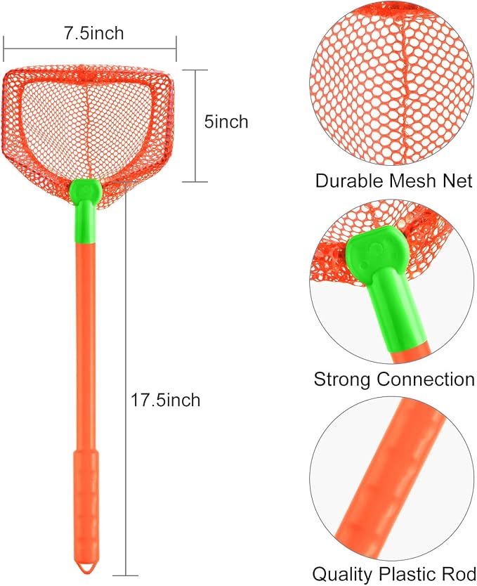 Coopay 2 Pieces Butterflies Fishing Net Catching Bug Floating Bait Beach Nets for Outdoor Playing