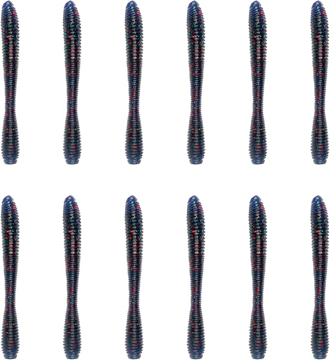 6th Sense – Bounce Worm Bass Fishing Lure Soft Plastic Worm for Wacky Neko Drop Shot Texas Rig