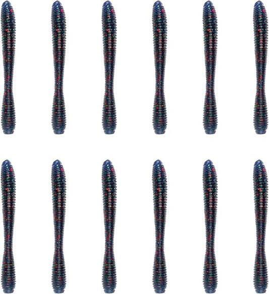 6th Sense – Bounce Worm Bass Fishing Lure Soft Plastic Worm for Wacky Neko Drop Shot Texas Rig