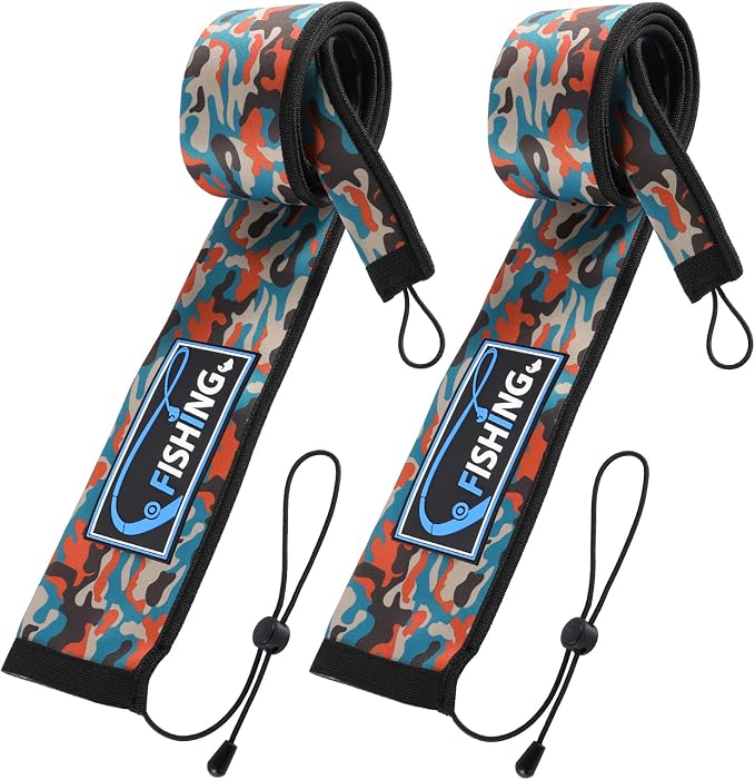 2Pcs Neoprene Fishing Rod Sleeve for Casting, Trolling, Spinning Rods – Lightproof & Puncture Resistant Rod Cover