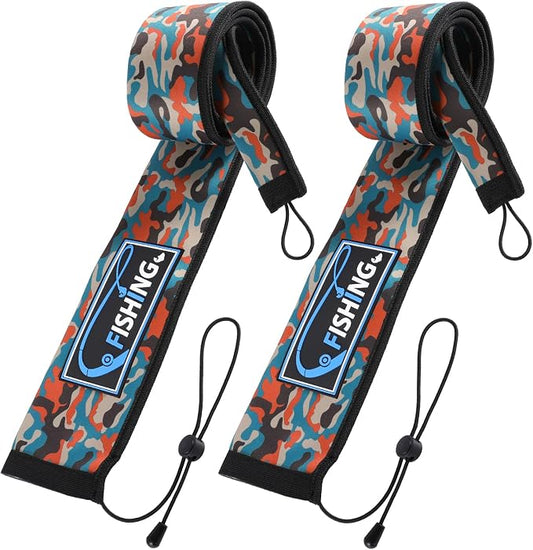 2Pcs Neoprene Fishing Rod Sleeve for Casting, Trolling, Spinning Rods – Lightproof & Puncture Resistant Rod Cover