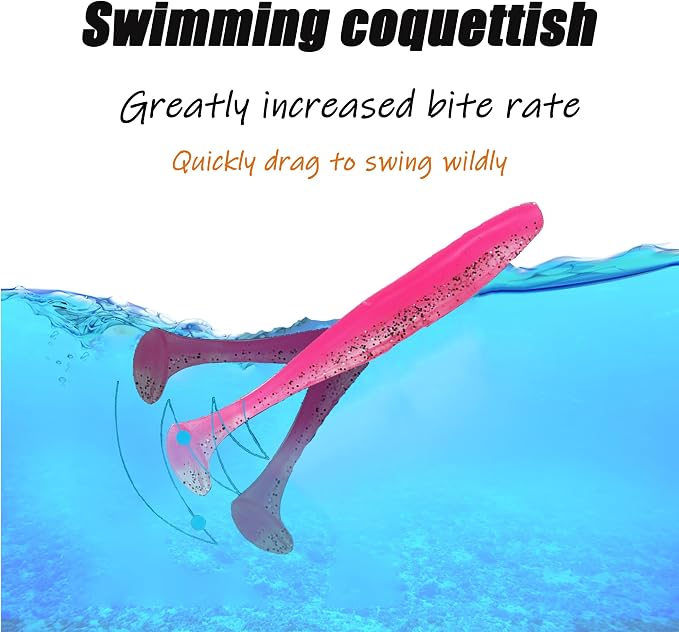 Paddle Tail Swimbaits,Soft Plastic Fishing Lures Swim Baits for Bass Fishing,30/50pcs with Box,Soft Plastic Swimbaits for Bass Trout Crappie Lures Kit for Saltwater Freshwater