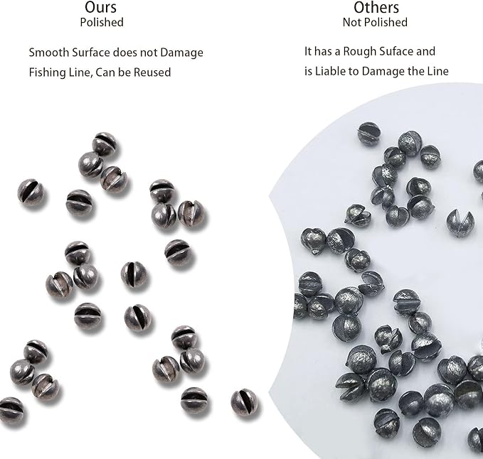 SANWEAL120PCS/200PCS Fishing Weights Sinkers - Premium Split ShotFishing Weights Sinkers - Round Removable Fishing Sinkers - 5/6 Sizes