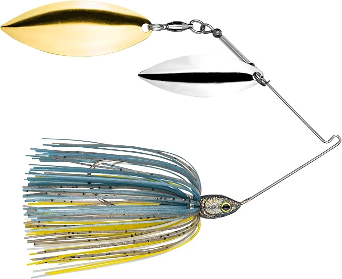 Strike King Tour Grade Spinnerbait Fishing Lure, Weight Forward Design, 3D Eyes, Hand-Tied Skirt