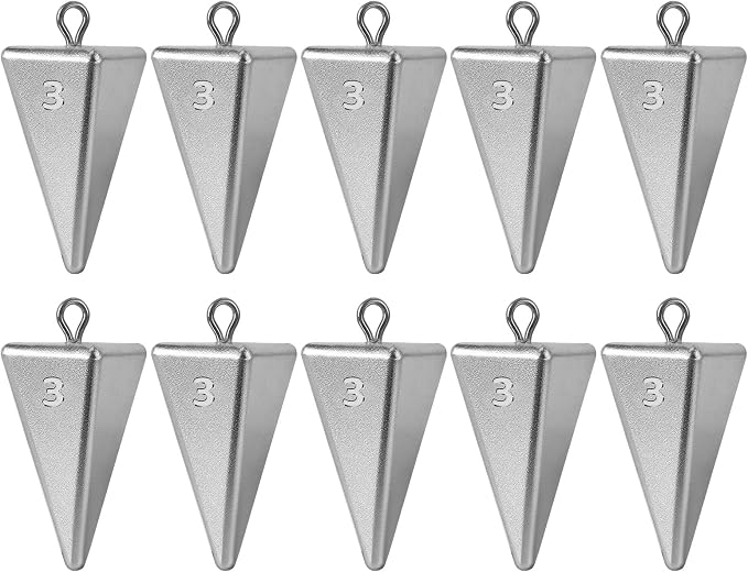 Pyramid Sinkers Fishing Weights Sinkers, Saltwater Fishing Weights Assortment Pyramid Weights for Surf Fishing