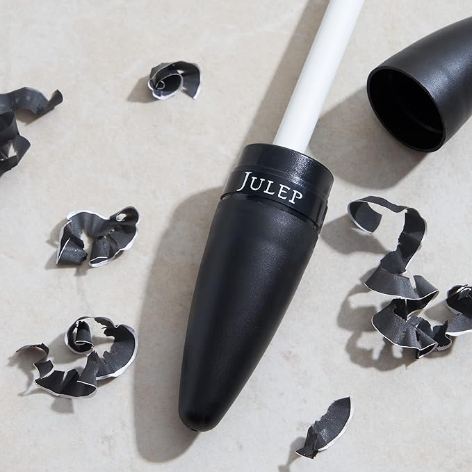 Julep Cosmetic Makeup Pencil Sharpener - Eyeliner, Lip Liner and Eyebrow Pencils - Compact Travel Friendly - Easy to Clean - Universal Sharpener for Wood and Plastic Pencils - German Made Steel