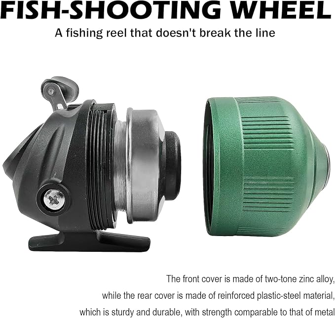 Spincast Fishing Reel, All-Metal Gears, Easy to Use Push Button Casting Design, Changeable Right/Left-Hand Retrieve