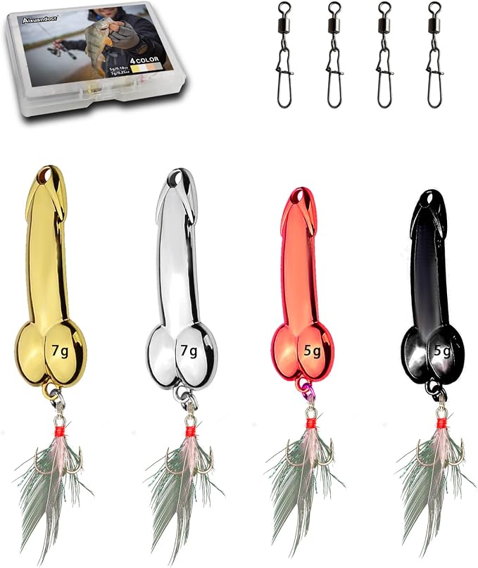 Bass Fishing Lure, Fishing Spoons, Topwater Fishing Lures with Trebles Hooks, Trout Fishing Lures, Fishing Tackle for Freshwater and Saltwater, Fishing Gifts for Men