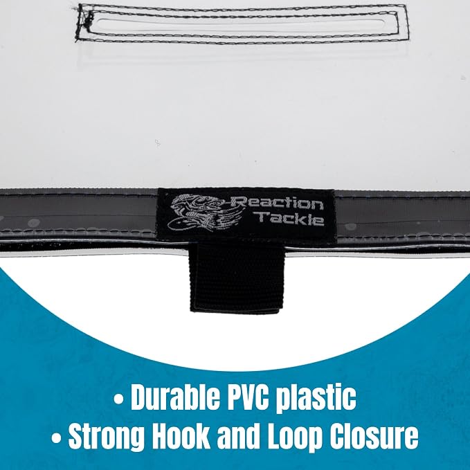 Reaction Tackle Fishing Lure Wraps or Lure Covers, Clear Fishing Hook Covers to Keep Hooks Safe, PVC Keeper in 2 Sizes 5 Packs or 10 Packs