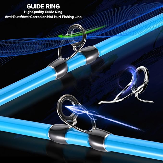 Sougayilang Spincast Fishing Rod and Reel Combo - 2-Piece Lightweight & Portable Casting Rod with Easy-to-Use Spincast Reel for Beginners, Youth, Freshwater Fishing