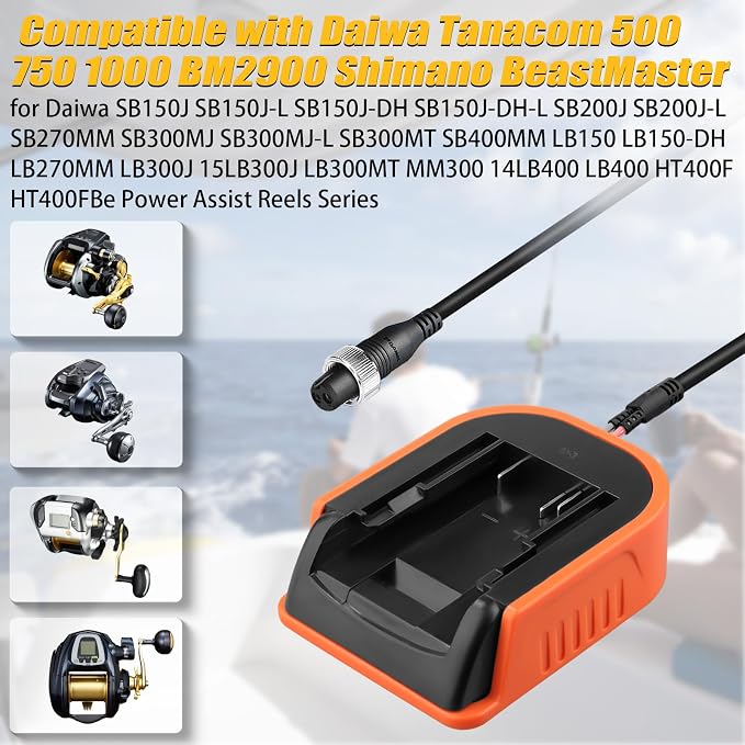 for Dewalt 20V to for Daiwa/for Shimano Electric Fishing Reel Adapter, 14.4V/14.8V Battery Converter for Tanacom/Seaborg/BeastMaster(Adapter Only)