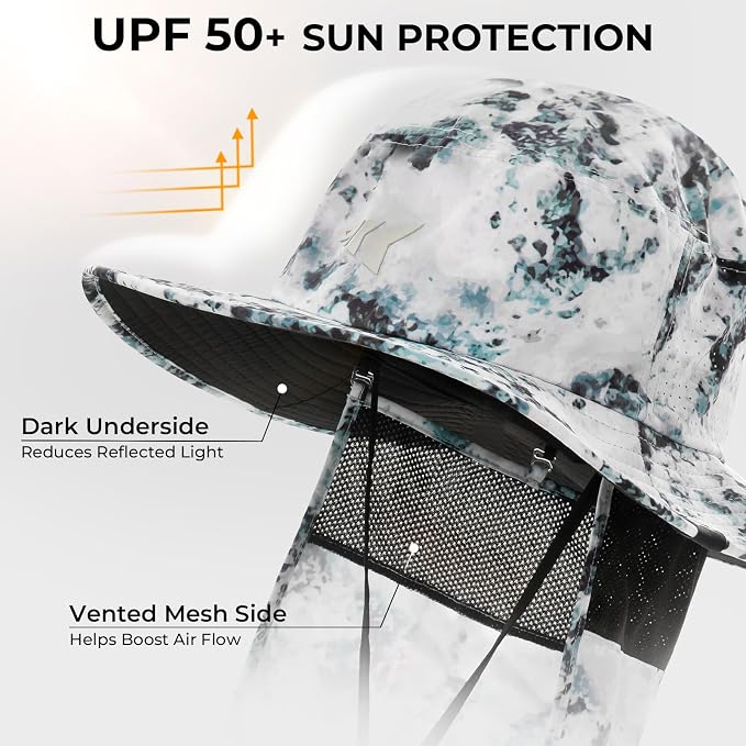 KastKing Sol Armis UPF 50 Boonie Hat - Sun Protection Hat, Fishing Hat, Beach & Hiking Hat, Paddling