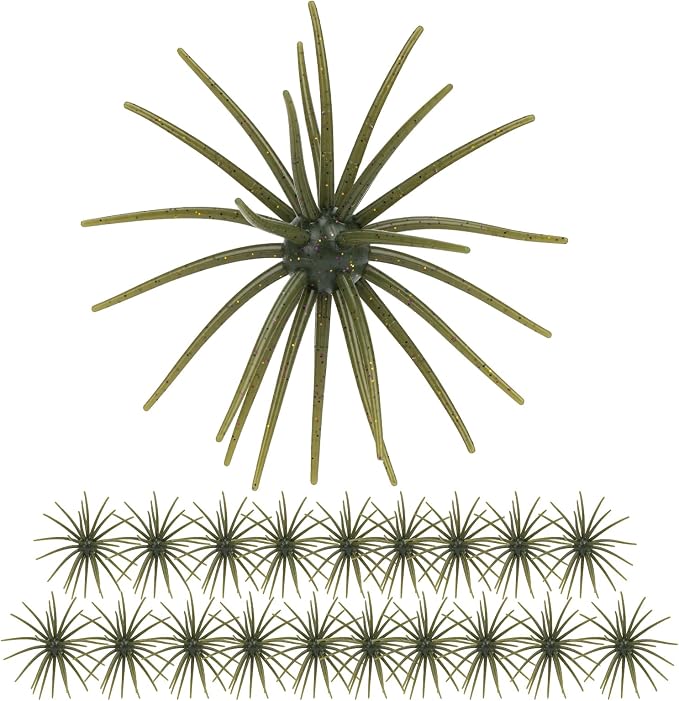 QualyQualy Sea Urchin Soft Lure, Super Durable Tentacle Creature Lure for Bass Pike Trout Fishing Easy Catch Saltwater Freshwater Soft Lures TPE Material
