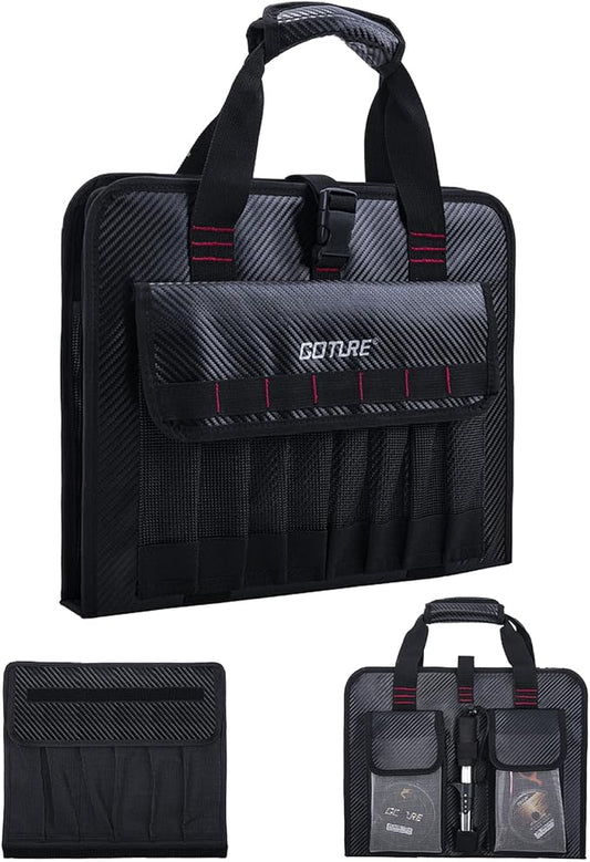 Goture Fishing Jig Bag,34 Mesh Pockets Portable Water-Resistant 600D PU Fishinig Lure Bag Saltwater Freshwater,Detachable Compartment, Suitable For Vertical Jig Slow Pitch Jigging Bait Tackle Storage