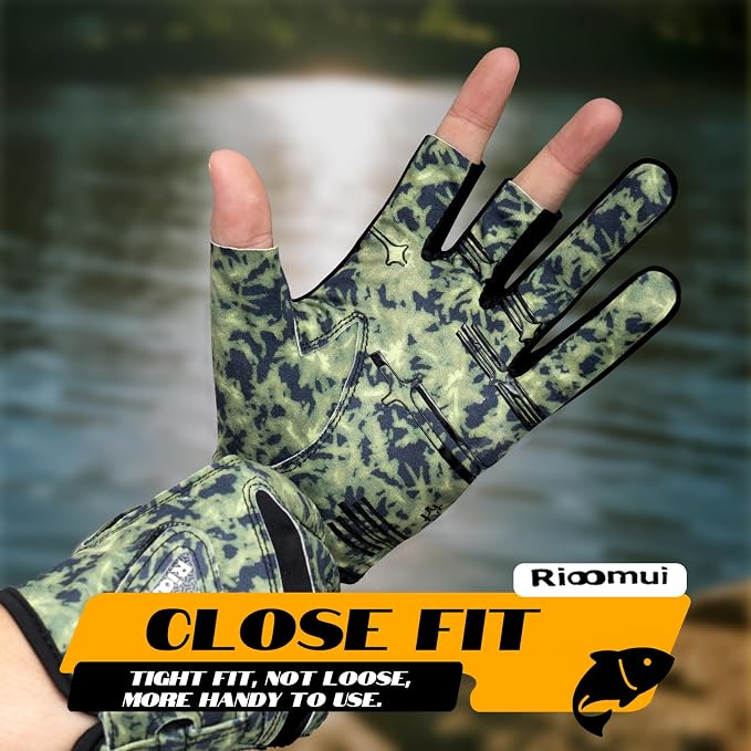 3-Cuts Fishing Gloves Men, Lightweight Breathable Anti-Slip Kayak Gloves Women for Kayaking, Sailing,Paddling,Rowing Enhanced Grip and Comfort