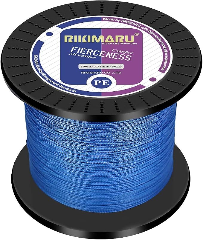 RIKIMARU Braided Fishing Line Abrasion Resistant Superline Zero Stretch&Low Memory Extra Thin Diameter 327-1094 Yds, 4-180LB