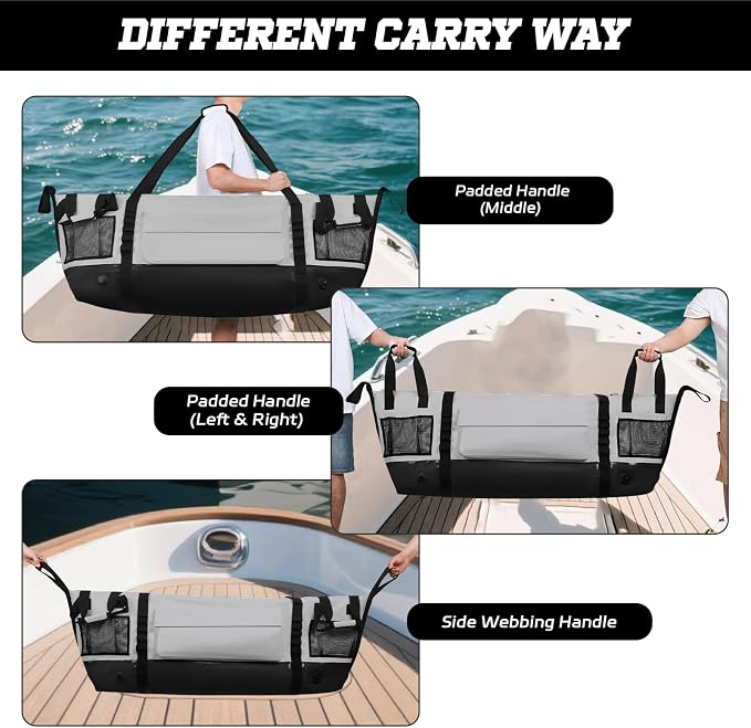 MORXPLOR Insulated Fish Cooler Kill Bag with Flat Bottom-25x17.5 40x16 60x20Inches Waterproof Fishing tackle Kill Cooler Bag