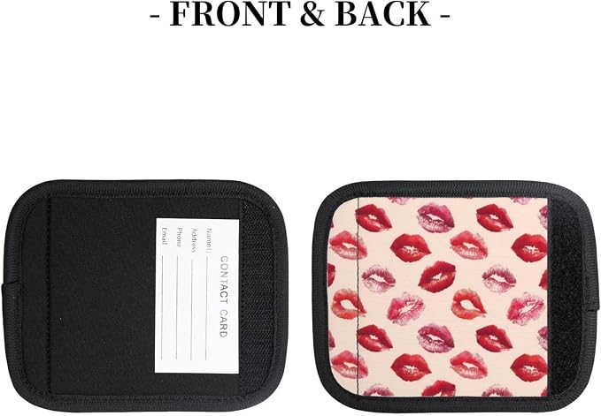 Lips Kiss (2) for Luggage Handle Wraps 2 Pack,Suitcase Handle Covers, Travel Bag Handle Grip Cushion for Suitcases