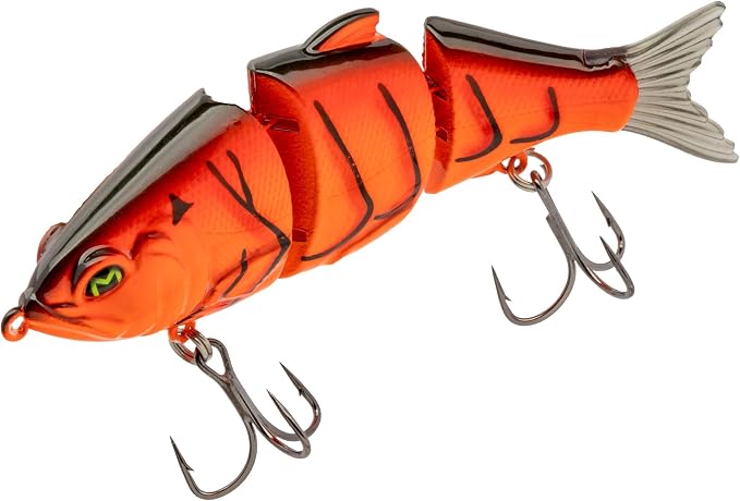 Lew's MachShad Fishing Lure, Lipless Jointed Swimbait, Realistic Swimming Action, Slow Sinking, Size 4 Mustad KVD Elite Short Triple Grip Treble Hooks