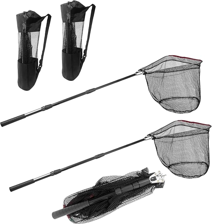 Portable Telescopic Fishing Net with Handle and Storage Bag