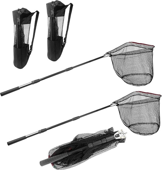 Portable Telescopic Fishing Net with Handle and Storage Bag