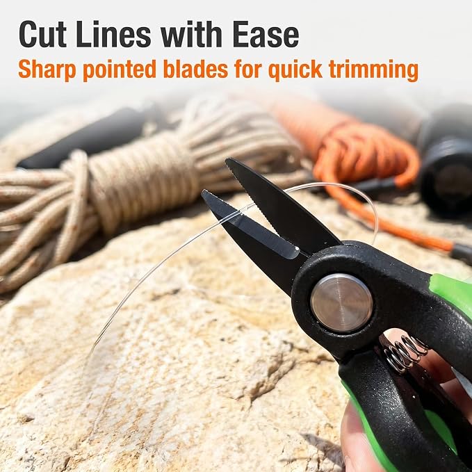 2 Pack Mini Fishing Scissors & Gentle-Return Keychain, Upgrade Fishing Line Cutters with Smooth Lock, Braided Fluorocarbon Line Cutter, Compact Stainless Steel Snips Fishing Clippers Rust-Resistant