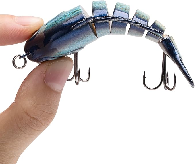 BASSDASH SwimPanfish Multi Jointed Panfish Bluegill Swimbaits Hard Topwater Bass Lures Fishing Lure Crank Saltwater 3.5in/0.85oz