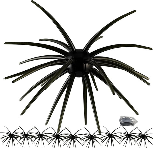 Creature Bait for Bass Fishing – Soft Plastic Fishing Lures, Fuzzy Dice & Sea Urchin Style Finesse Bait for Freshwater, Trout & Crappie with Tackle Box