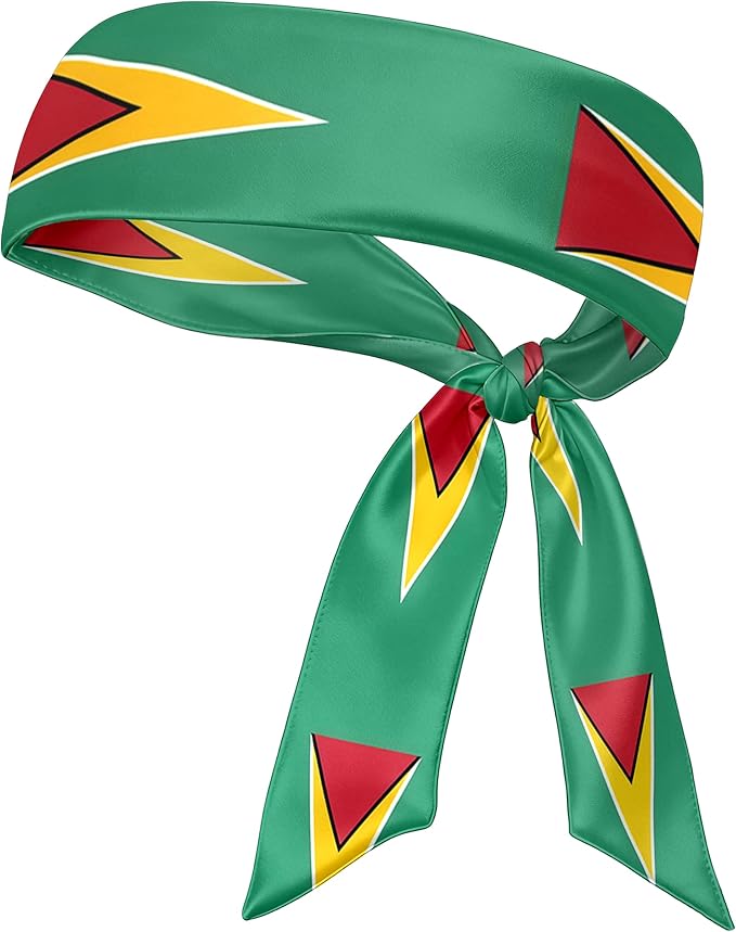 Flag Tie Headbands for Men Women, Moisture Wicking Sweatband Breathable Sports Headwrap, Non-Slip Stretchy Adjustable Fitness Hair Band
