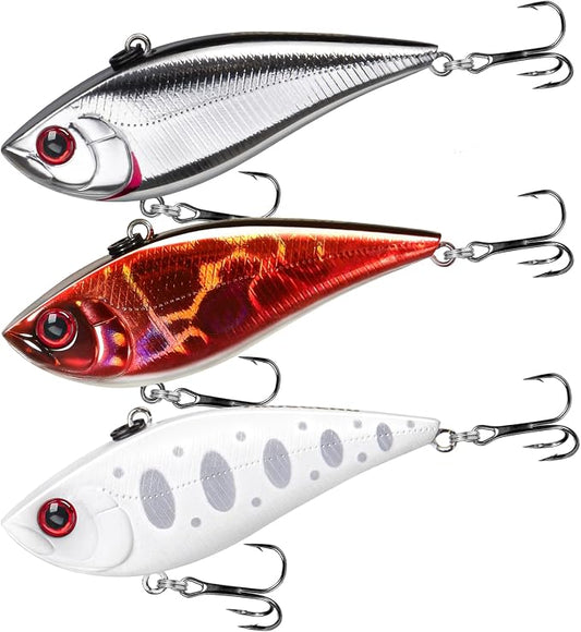 TRUSCEND Shallow or Deep Diving Crankbait with BKK Hooks, Wobble Fishing Lures for Bass Trout Crappie Walleye, Sinking Lipless Vibe Crank Bait for Bass Pike, Amazing Swimbait for Family Fishing