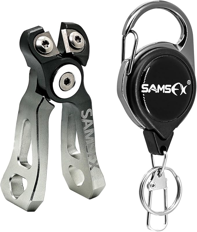 SAMSFX MINI Fishing Line Cutters with Retractors, Braid Scissors,Tungsten Line Cutter that Cut Braid, Mono and Fluoro Lines Clean & Smooth Fly Fishing Equipment