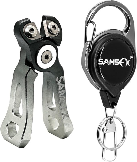 SAMSFX MINI Fishing Line Cutters with Retractors, Braid Scissors,Tungsten Line Cutter that Cut Braid, Mono and Fluoro Lines Clean & Smooth Fly Fishing Equipment
