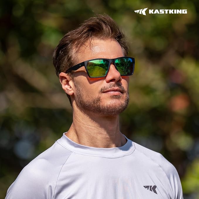 KastKing Beartrap Polarized Sports Fishing Sunglasses, With PuriVex Protective Lens Coating, Square Frame Design, Men Women