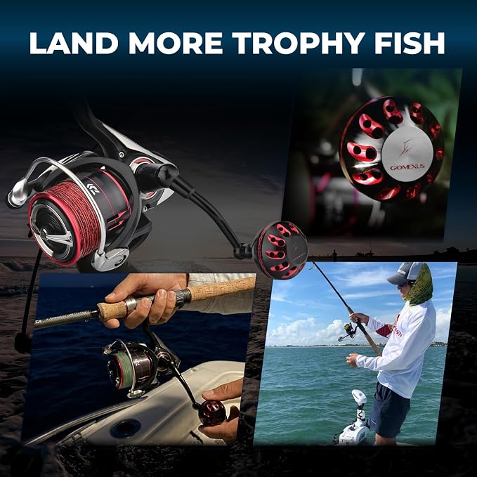 GOMEXUS Power Handle for Daiwa Tatula LT Fuego LT Ballistic LT Spinning Reel Replacement Crank (Fit MQ Version) 【Please Confirm The Size and Pay Attention to The First Picture】