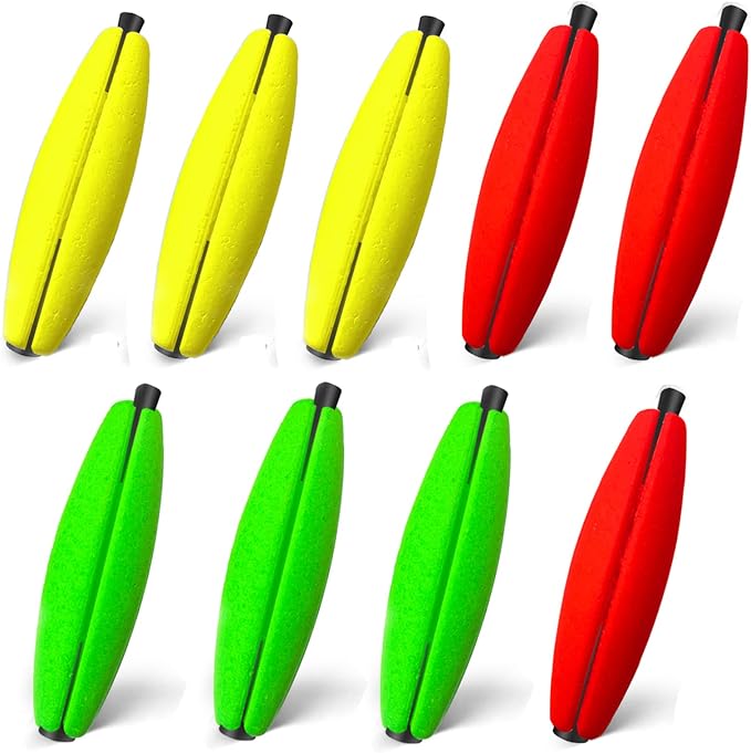 Peg Floats Slotted丨Fishing Floats for Catfish丨Fishing Cigar Foam Bobber for Santee Rig丨1.5in，2in，2.5in，3in