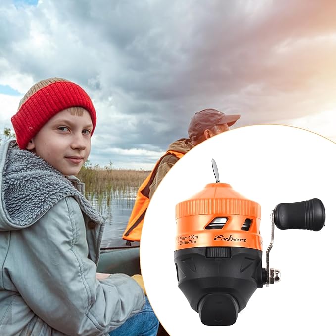 Spincast Fishing Reel, Right Hand Retrieve, Easy to Use Push Button Casting Design for Both Beginners and Kids