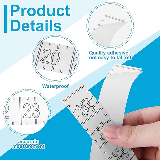 Dunzoom 72 Inch Fish Measuring Tape Sticker for Boat Ruler Sticker Waterproof Clear Self Adhesive Ruler for Boat Fishing Rod Kayak Accessories Cooler Workbench