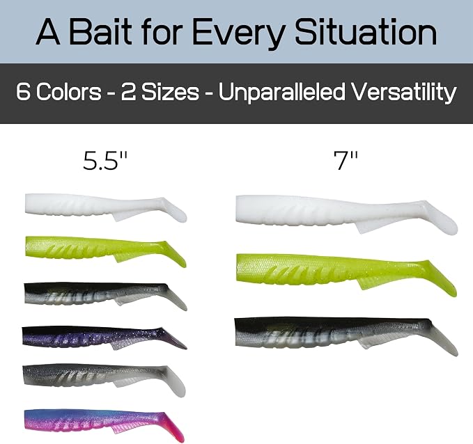 Extreme Paddle Tail Swim Baits - Soft Plastic Swimbaits, Premium Paddle Tail Swimbaits for Bass Fishing, Great Action Lifelike Saltwater Soft Swimbait Shad Lure