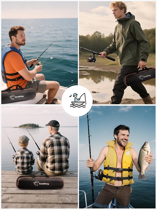 Fishing Pole Kit, Carbon Fiber Telescopic Fishing Rod and Reel Combo with Spinning Reel, Line, Bionic Bait, Hooks and Carrier Bag for Adult Teens Beginners