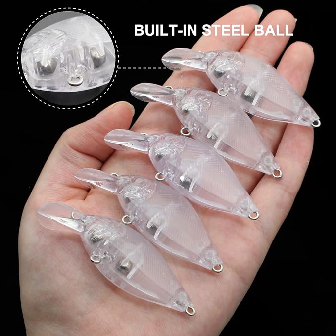 10pcs/20pcs Fishing Blanks Lures Kit Fishing Topwater Unpainted Swimbait Unpainted Crankbaits Hard Baits DIY Lure for Bass Salmon Trout Saltwater and Freshwater