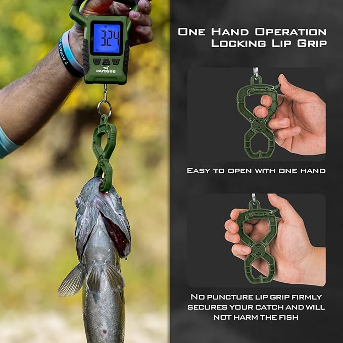 KastKing Fish Scale, WideView Floating Waterproof Digital Scale, 2.5” Large LCD Display, 110lb Capacity, Multi-Mode Pound/Ounces & Kilograms, Stores up to 9 Weights, Fishing Gifts for Men