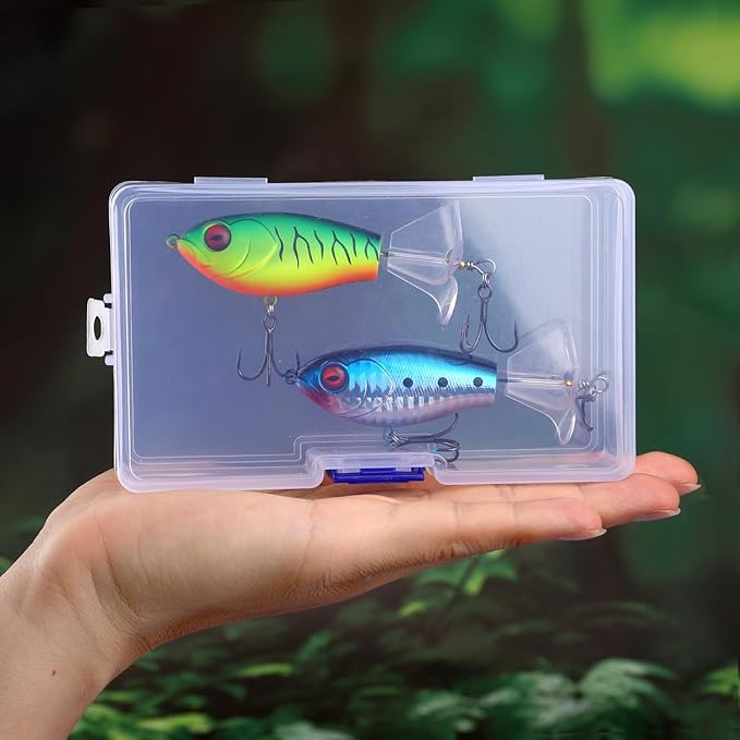 Fishing Lure Kit, Bass Fishing Lures with Lifelike 3D Eyes, Top Water Bass Fishing Lures for Freshwater and Saltwater, Ideal Bass Fishing Kit and Teaser Gift for Men