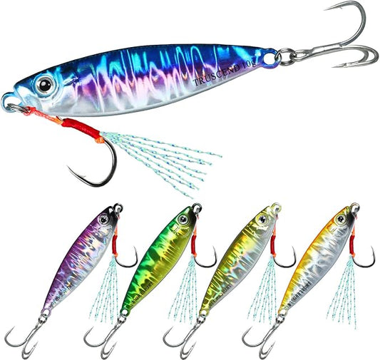 TRUSCEND Vibespinner Easy Catch Fishing Lures with BKK Hooks, Tail Spinner Baits with 4 Actions, Vibrating Swimming Flashing & Jigging for More Bites, Spoon Lures for Bass Trout Crappie Walleye Pike